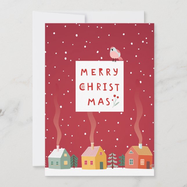 Cozy Christmas Village - A Merry Winter Wonderland Holiday Card (Front)