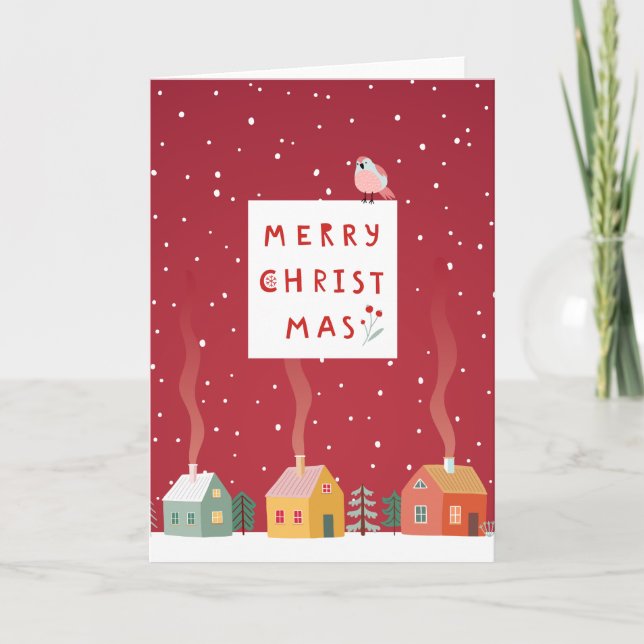 Cozy Christmas Village - A Merry Winter Wonderland Holiday Card (Front)