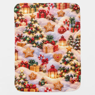 Cozy Christmas Village Baby Blanket