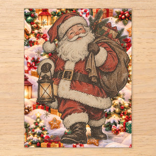 Cozy Christmas Village Holiday Acrylic Enclosure Card