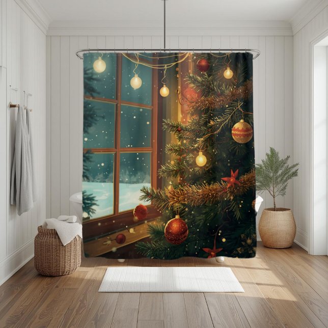 Cozy Christmas Window Shower Curtain  (Creator Uploaded)