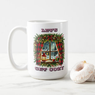 Cozy Christmas Window With Snow and Decorations Coffee Mug