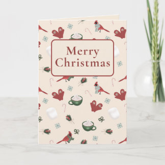 Cozy Christmas/Winter Cardinal Greeting Card