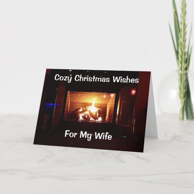 COZY CHRISTMAS WISHES FOR MY "WIFE" HOLIDAY CARD (Front)
