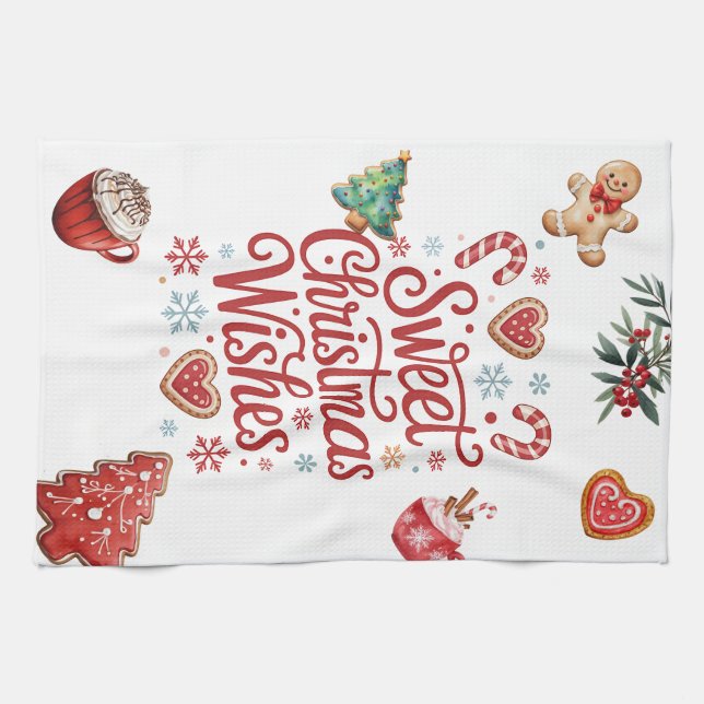 Cozy Christmas Wishes Kitchen Towel (Horizontal)