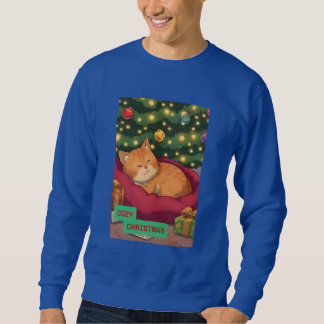 Cozy Christmas with an Orange Cat Sweatshirt