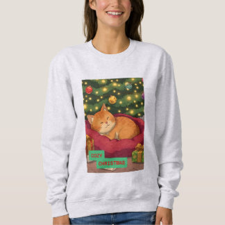 Cozy Christmas with an Orange Cat Sweatshirt
