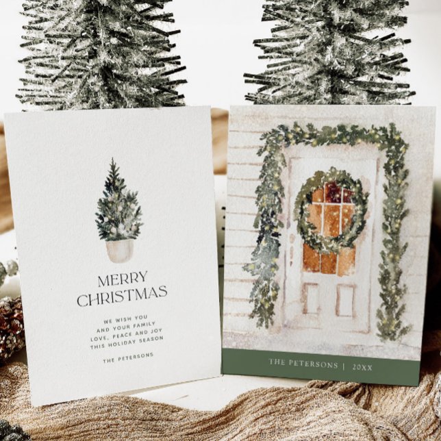 Cozy Christmas Wreath Non-Photo Holiday Card (Creator Uploaded)