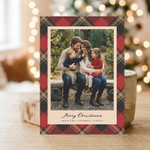 Cozy Classic Red Plaid Christmas Photo