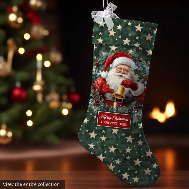 Cozy Classic Santa Claus Stocking with Your Name (Cozy Classic Santa Claus Stocking with Your Name Gift)