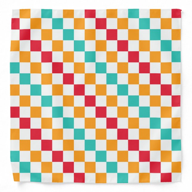 Cozy classroom diagonal checkerboard pattern bandana (Front)