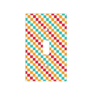Cozy classroom diagonal checkerboard pattern light switch cover
