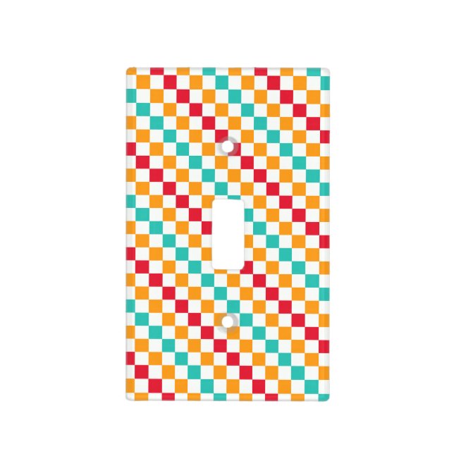 Cozy classroom diagonal checkerboard pattern light switch cover (Front)