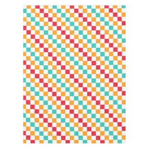 Cozy classroom diagonal checkerboard pattern tablecloth