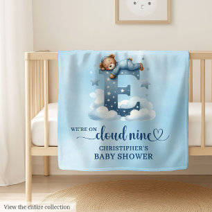 Cozy Cloud Nine Blanket Letter E for Baby Boy Gift