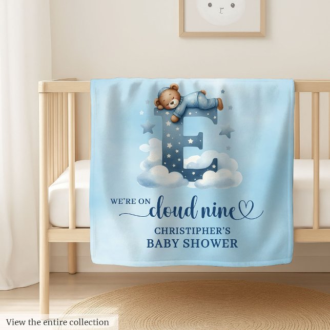 Cozy Cloud Nine Blanket Letter E for Baby Boy Gift (Cozy Cloud Nine Blanket Letter E for Baby Boy Gift)