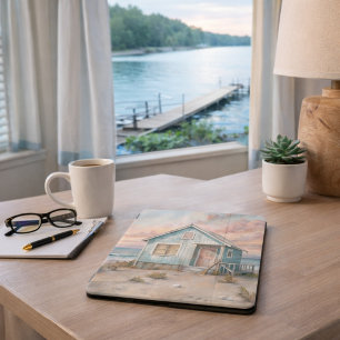 Cozy Coastal Cottage Beach House Watercolor  iPad Mini Cover