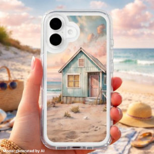 Cozy Coastal Cottage Beach House Watercolor iPhone 16 Case