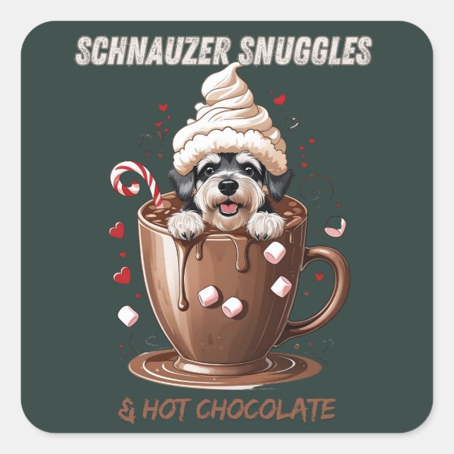 Cozy Cocoa & Schnauzer Stickers – Winter Party Edi (Front)
