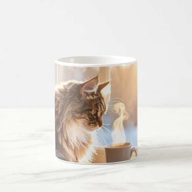 Cozy Coffee Cat Mug for Cat Lovers (Center)