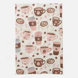 Cozy Coffee Cup Pattern (10) Kitchen Towel