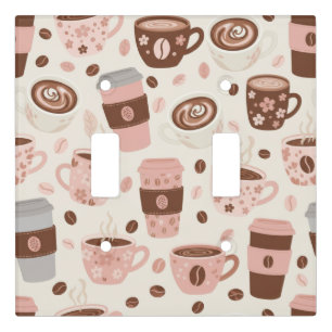 Cozy Coffee Cup Pattern (10) Light Switch Cover