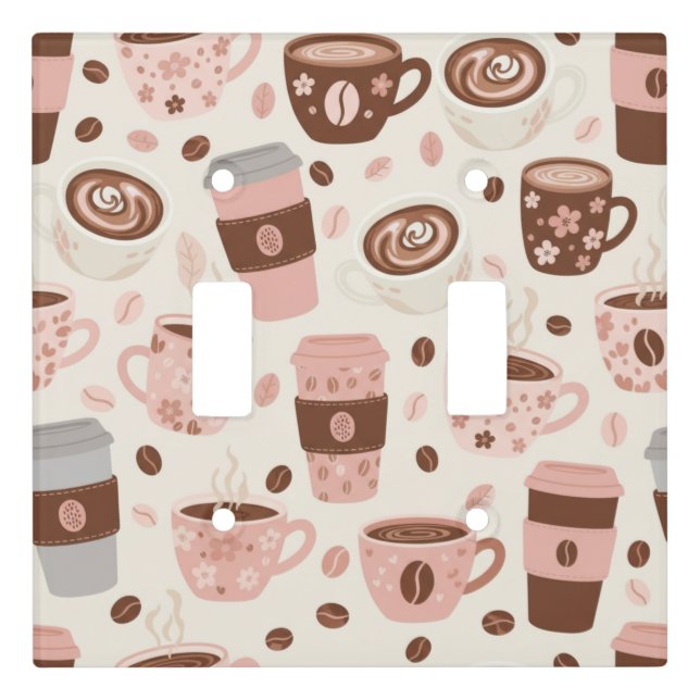 Cozy Coffee Cup Pattern (10) Light Switch Cover (Front)