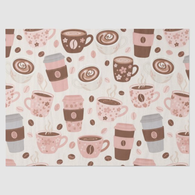 Cozy Coffee Cup Pattern (10) Tissue Paper (Front)