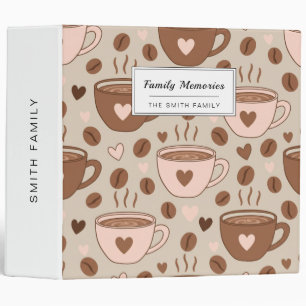 Cozy Coffee Cup Pattern (11) 3 Ring Binder