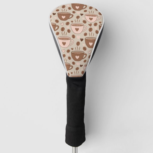 Cozy Coffee Cup Pattern (11) Golf Head Cover (Front)