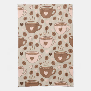 Cozy Coffee Cup Pattern (11) Kitchen Towel