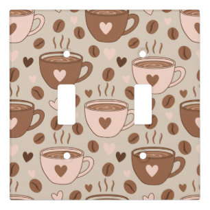 Cozy Coffee Cup Pattern (11) Light Switch Cover
