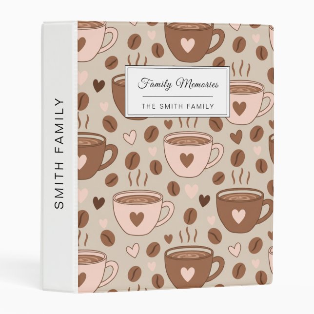 Cozy Coffee Cup Pattern (11) Mini Binder (Front/Spine)