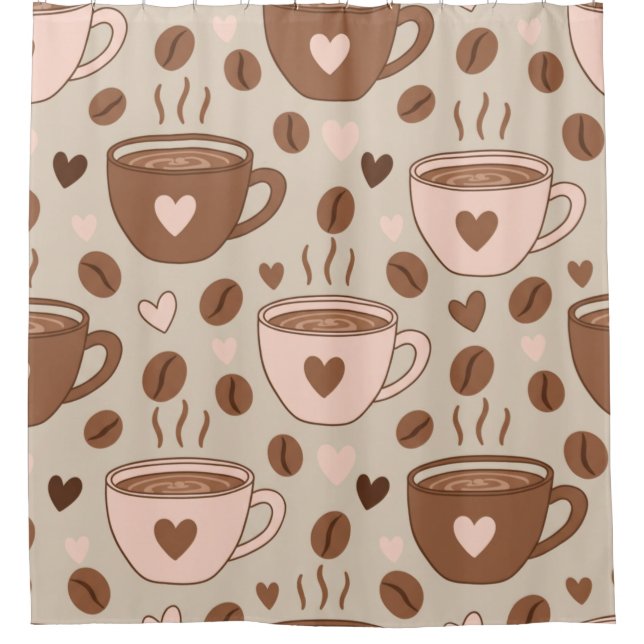 Cozy Coffee Cup Pattern (11) Shower Curtain (Front)
