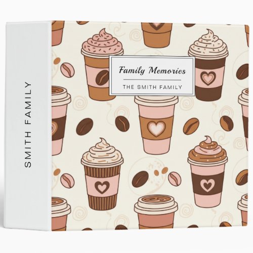 Cozy Coffee Cup Pattern (12) 3 Ring Binder