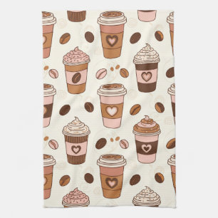 Cozy Coffee Cup Pattern (12) Kitchen Towel