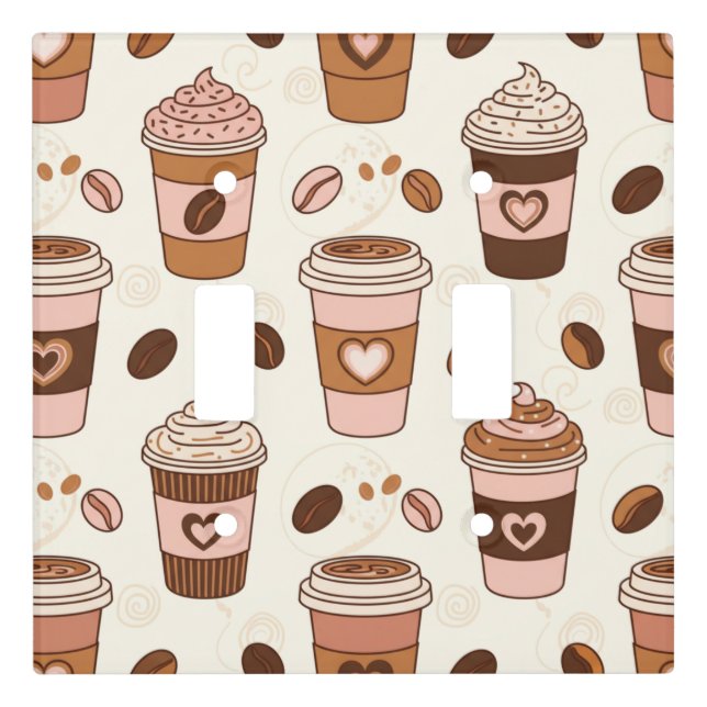 Cozy Coffee Cup Pattern (12) Light Switch Cover (Front)