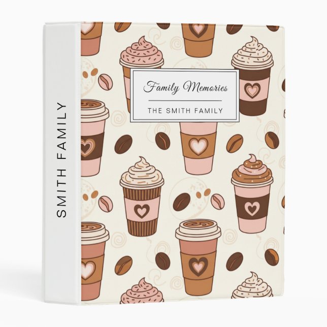 Cozy Coffee Cup Pattern (12) Mini Binder (Front/Spine)