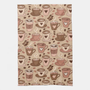 Cozy Coffee Cup Pattern (1) Kitchen Towel