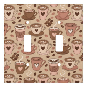 Cozy Coffee Cup Pattern (1) Light Switch Cover