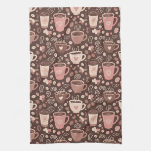 Cozy Coffee Cup Pattern (2) Kitchen Towel