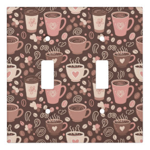 Cozy Coffee Cup Pattern (2) Light Switch Cover