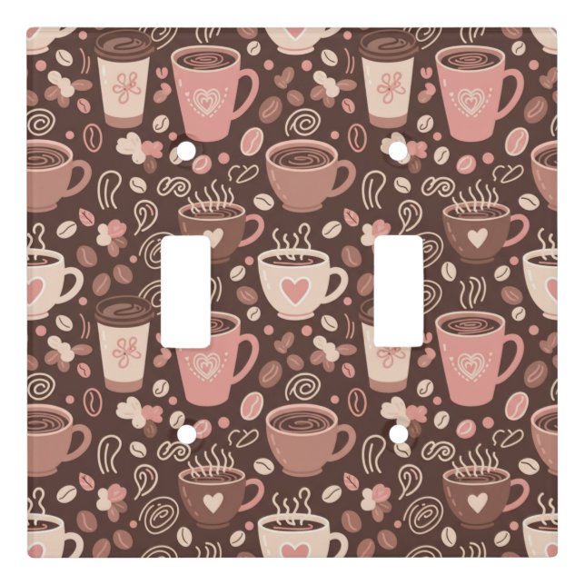 Cozy Coffee Cup Pattern (2) Light Switch Cover (Front)