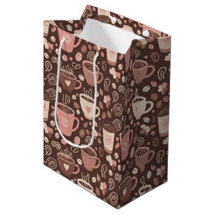 Cozy Coffee Cup Pattern (2) Medium Gift Bag
