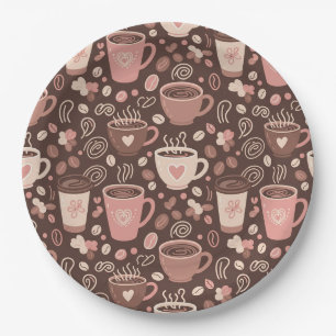 Cozy Coffee Cup Pattern (2) Paper Plates