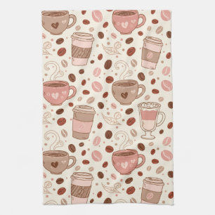 Cozy Coffee Cup Pattern (3) Kitchen Towel