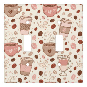 Cozy Coffee Cup Pattern (3) Light Switch Cover