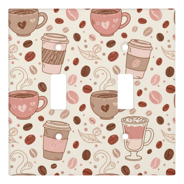 Cozy Coffee Cup Pattern (3) Light Switch Cover (Front)