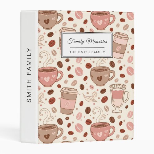 Cozy Coffee Cup Pattern (3) Mini Binder