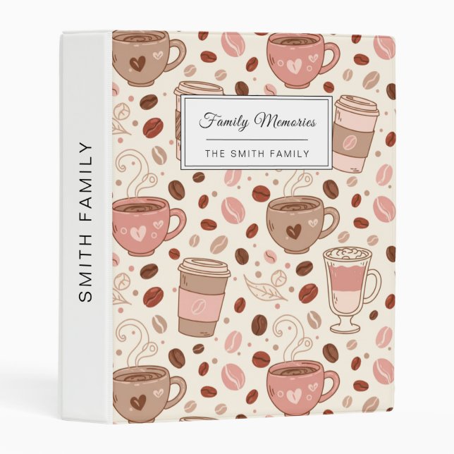 Cozy Coffee Cup Pattern (3) Mini Binder (Front/Spine)
